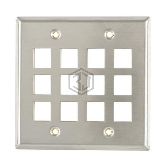 FPDG12-SS - HellermannTyton - Keystone - Faceplates, Frames