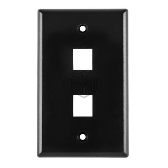 FPDUAL-B - HellermannTyton - Keystone - Faceplates, Frames
