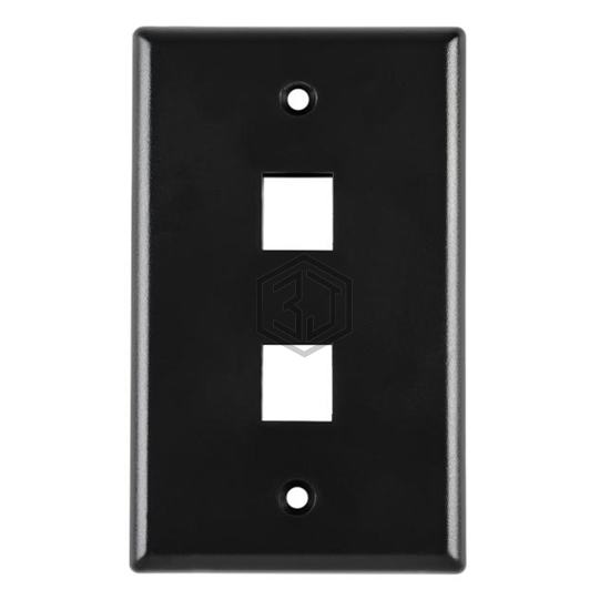 FPDUAL-BK - HellermannTyton - Keystone - Faceplates, Frames