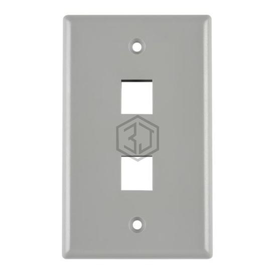 FPDUAL-GRY - HellermannTyton - Keystone - Faceplates, Frames