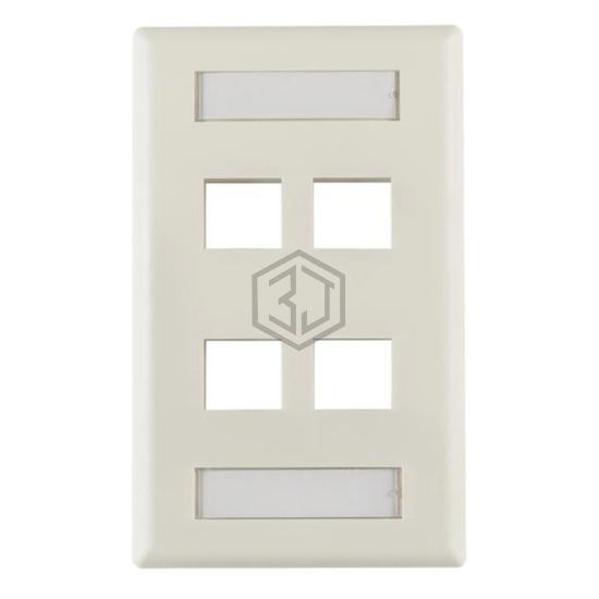 FPIHQUAD-FW - HellermannTyton - Keystone - Faceplates, Frames