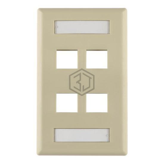 FPIHQUAD-I - HellermannTyton - Keystone - Faceplates, Frames