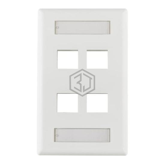 FPIHQUAD-W - HellermannTyton - Keystone - Faceplates, Frames