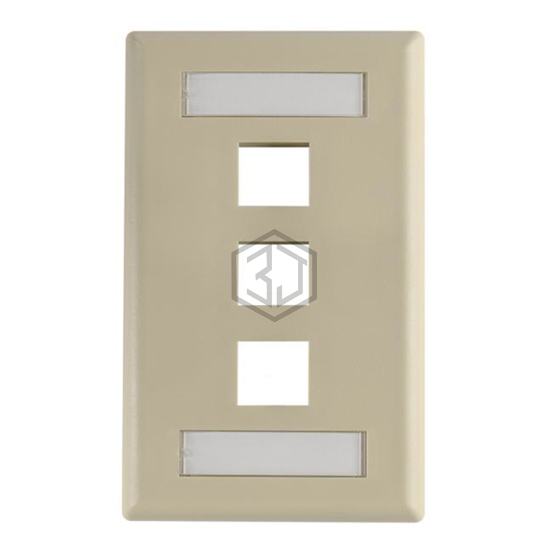 FPIHTRIPLE-I - HellermannTyton - Keystone - Faceplates, Frames