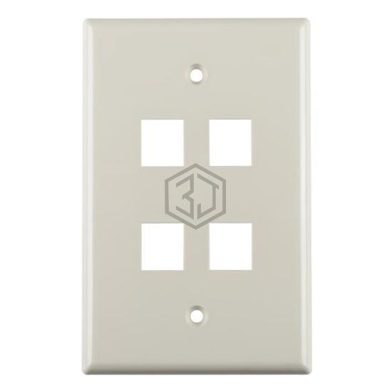 FPMQUAD-FW - HellermannTyton - Keystone - Faceplates, Frames