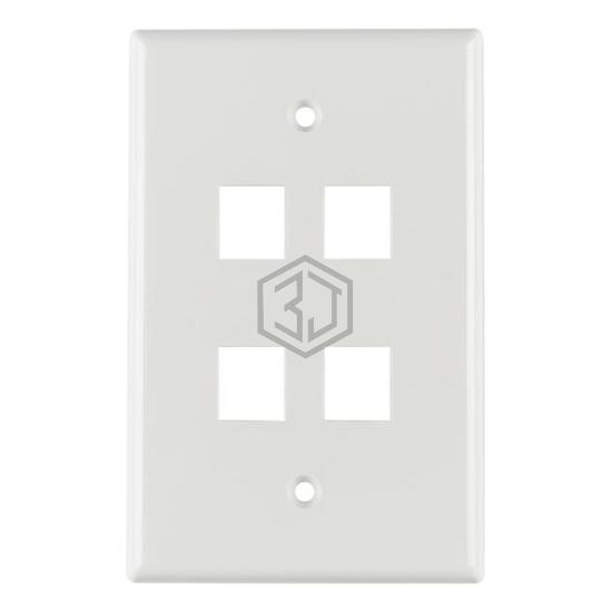 FPMQUAD-W - HellermannTyton - Keystone - Faceplates, Frames