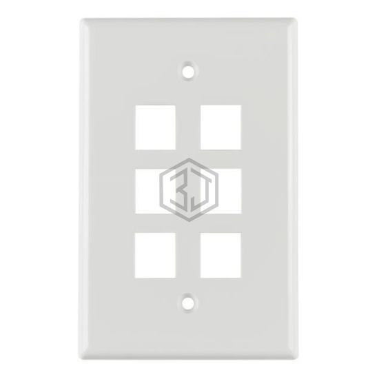 FPMSIX-W - HellermannTyton - Keystone - Faceplates, Frames