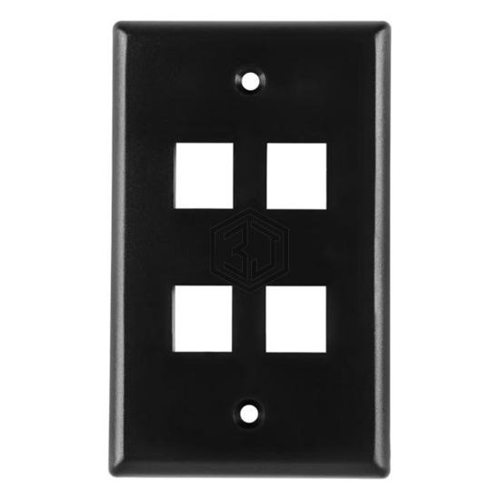 FPQUAD-B - HellermannTyton - Keystone - Faceplates, Frames