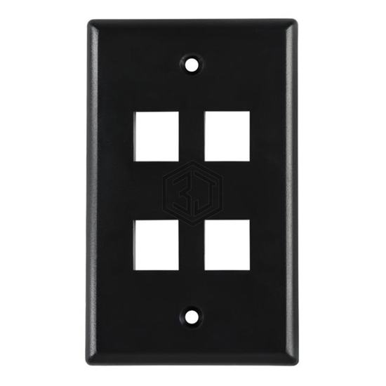FPQUAD-BK - HellermannTyton - Keystone - Faceplates, Frames