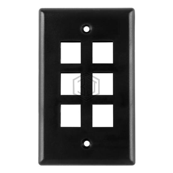 FPSIX-B - HellermannTyton - Keystone - Faceplates, Frames