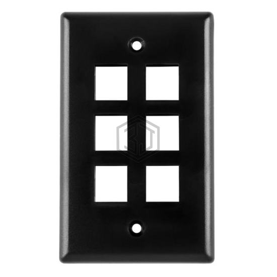FPSIX-BK - HellermannTyton - Keystone - Faceplates, Frames