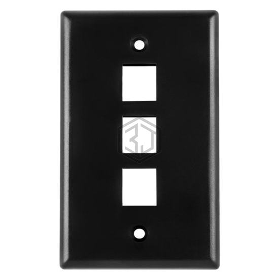 FPTRIPLE-BK - HellermannTyton - Keystone - Faceplates, Frames