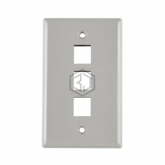 FPTRIPLE-GRY - HellermannTyton - Keystone - Faceplates, Frames