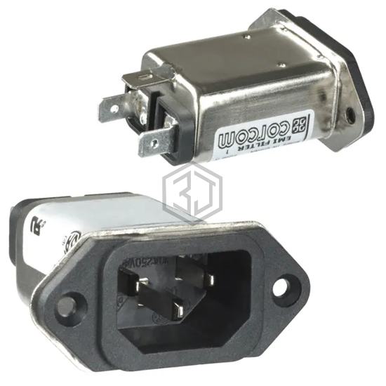 15EEJ1 - TE Connectivity Corcom Filters - Power Entry Connectors - Inlets, Outlets, Modules