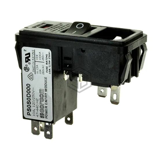 PS0S0D000 - TE Connectivity Corcom Filters - Power Entry Connectors - Inlets, Outlets, Modules