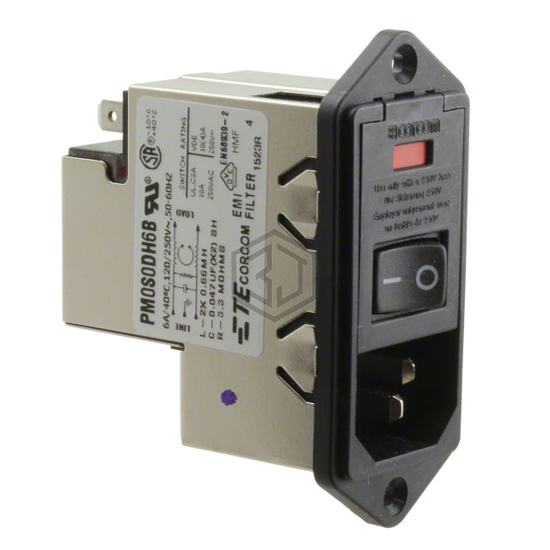 7-6609940-6 - TE Connectivity Corcom Filters - Power Entry Connectors - Inlets, Outlets, Modules