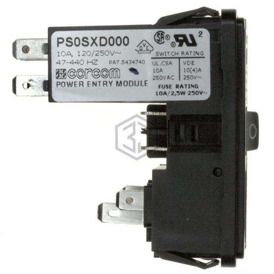 PS0SXD000 - TE Connectivity Corcom Filters - Power Entry Connectors - Inlets, Outlets, Modules