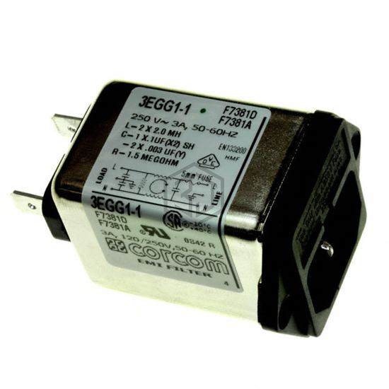 3EGG1-1 - TE Connectivity Corcom Filters - Power Entry Connectors - Inlets, Outlets, Modules