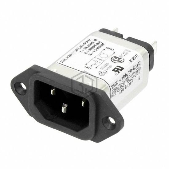 10EAH1 - TE Connectivity Corcom Filters - Power Entry Connectors - Inlets, Outlets, Modules
