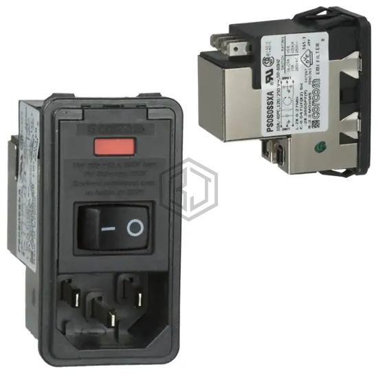 PS0S0SSXA - TE Connectivity Corcom Filters - Power Entry Connectors - Inlets, Outlets, Modules