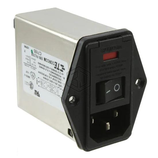 PE0S0DM6E - TE Connectivity Corcom Filters - Power Entry Connectors - Inlets, Outlets, Modules