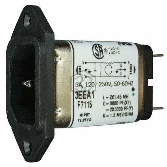 3EEA1 - TE Connectivity Corcom Filters - Power Entry Connectors - Inlets, Outlets, Modules