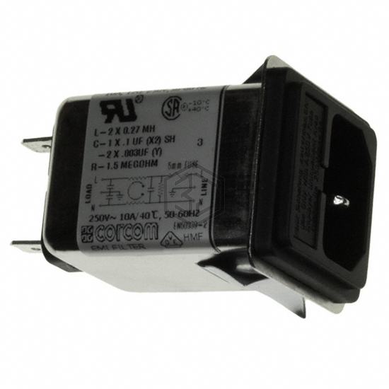 1609117-7 - TE Connectivity Corcom Filters - Power Entry Connectors - Inlets, Outlets, Modules