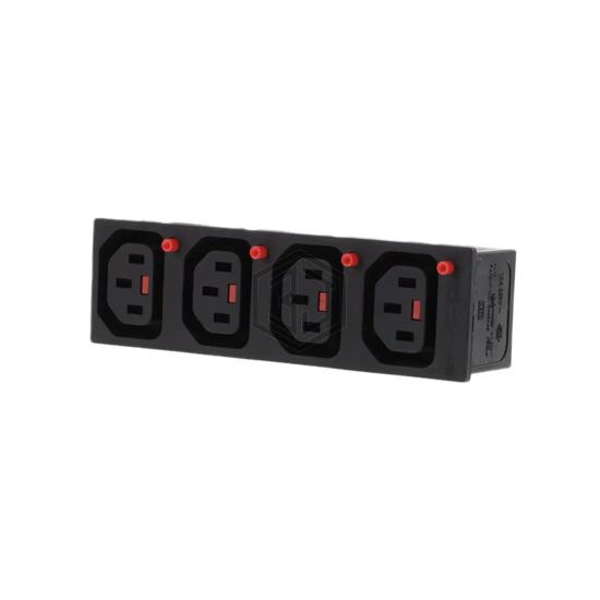 C13-4 TIER-LOCKING OUTLET - Schaffner EMC Inc. - Power Entry Connectors - Inlets, Outlets, Modules