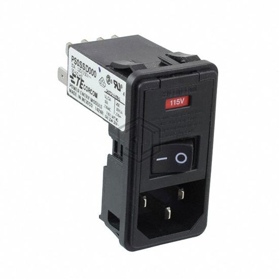 PS0SSD000 - TE Connectivity Corcom Filters - Power Entry Connectors - Inlets, Outlets, Modules
