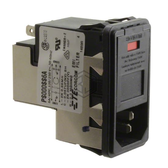 PS000SS6A - TE Connectivity Corcom Filters - Power Entry Connectors - Inlets, Outlets, Modules
