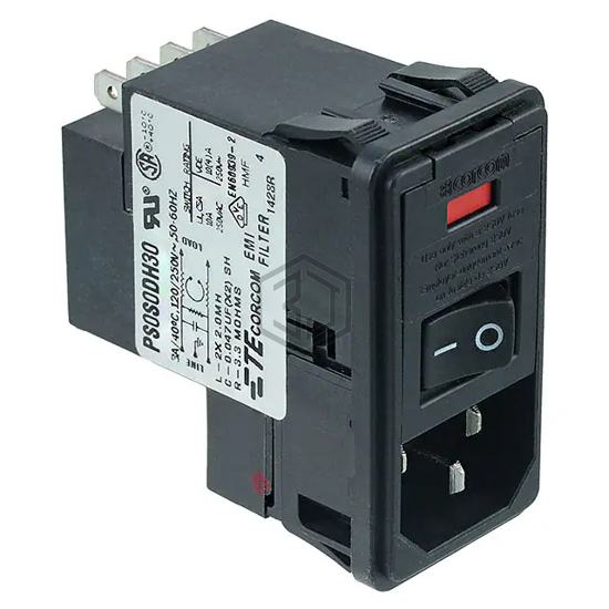 PE0S0SZ6C - TE Connectivity Corcom Filters - Power Entry Connectors - Inlets, Outlets, Modules