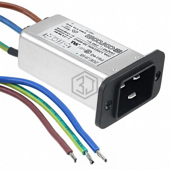 20EJH8 - TE Connectivity Corcom Filters - Power Entry Connectors - Inlets, Outlets, Modules