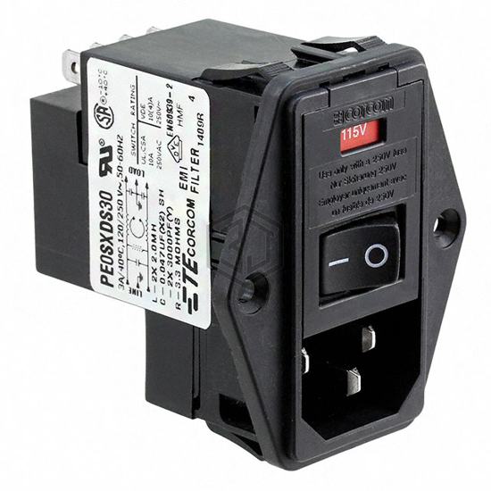 2-6609929-0 - TE Connectivity Corcom Filters - Power Entry Connectors - Inlets, Outlets, Modules