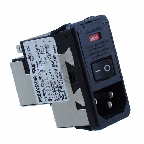 PS0SXSH3A - TE Connectivity Corcom Filters - Power Entry Connectors - Inlets, Outlets, Modules