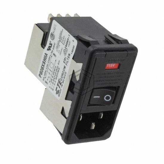 PS0SXSH6A - TE Connectivity Corcom Filters - Power Entry Connectors - Inlets, Outlets, Modules