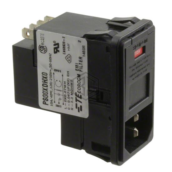 PS00XDHX0 - TE Connectivity Corcom Filters - Power Entry Connectors - Inlets, Outlets, Modules