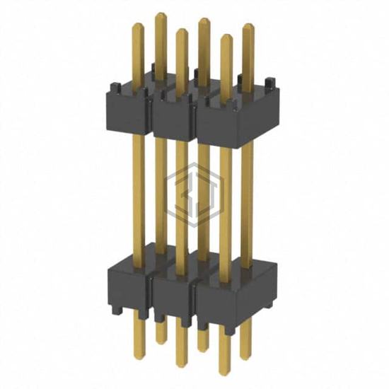 DW-03-10-G-D-500 - Samtec Inc. - Rectangular Connectors - Board Spacers, Stackers (Board to Board)