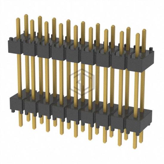 DW-09-10-G-D-500 - Samtec Inc. - Rectangular Connectors - Board Spacers, Stackers (Board to Board)