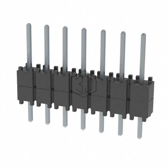 DW-07-08-T-S-200 - Samtec Inc. - Rectangular Connectors - Board Spacers, Stackers (Board to Board)