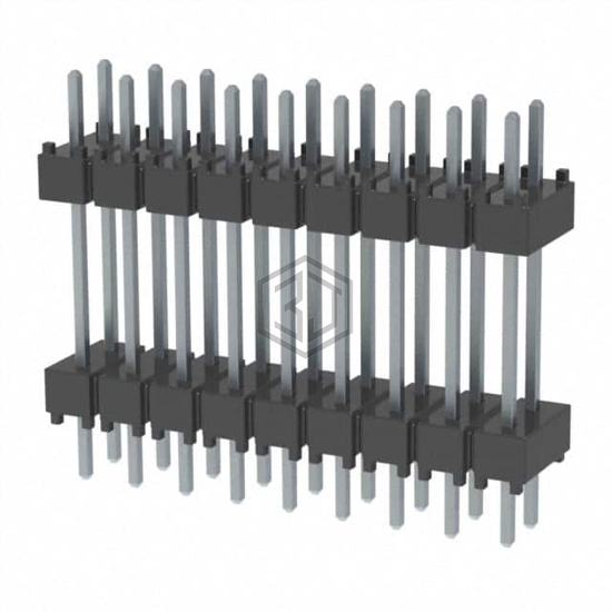 DW-09-10-T-D-500 - Samtec Inc. - Rectangular Connectors - Board Spacers, Stackers (Board to Board)