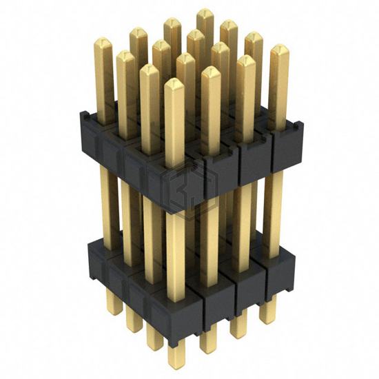 DW-08-12-G-D-665 - Samtec Inc. - Rectangular Connectors - Board Spacers, Stackers (Board to Board)