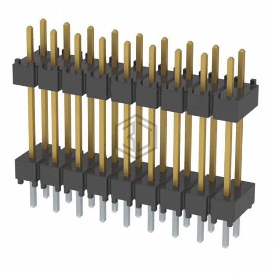 DW-09-10-F-D-500 - Samtec Inc. - Rectangular Connectors - Board Spacers, Stackers (Board to Board)