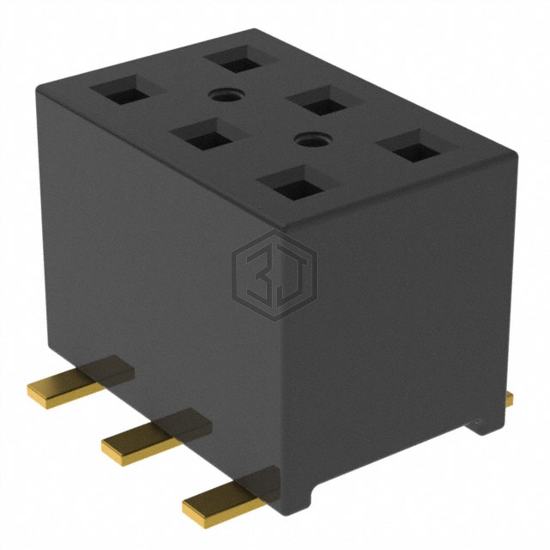 TLE-103-01-G-DV-K-TR - Samtec Inc. - Rectangular Connectors - Headers, Receptacles, Female Sockets