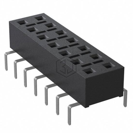 HLE-107-02-S-DV-PE-BE - Samtec Inc. - Rectangular Connectors - Headers, Receptacles, Female Sockets