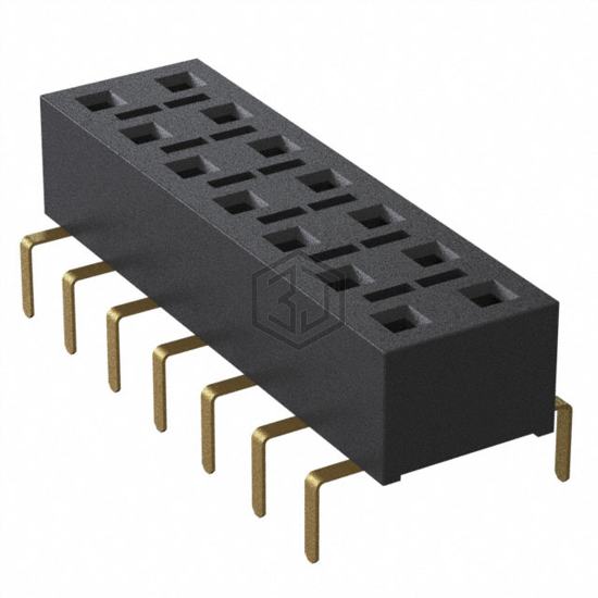 HLE-107-02-G-DV-PE-BE - Samtec Inc. - Rectangular Connectors - Headers, Receptacles, Female Sockets