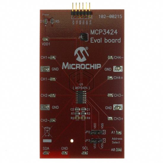 MCP3424EV - Microchip Technology - Evaluation Boards - Analog to Digital Converters (ADCs)