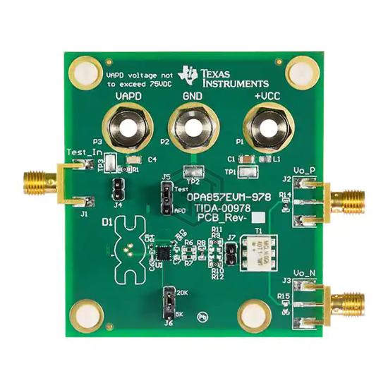 OPA857EVM-978 - Texas Instruments - Evaluation Boards - Op Amps
