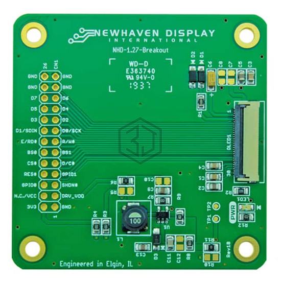 NHD-1.27-BREAKOUT - Newhaven Display Intl - Evaluation and Demonstration Boards and Kits