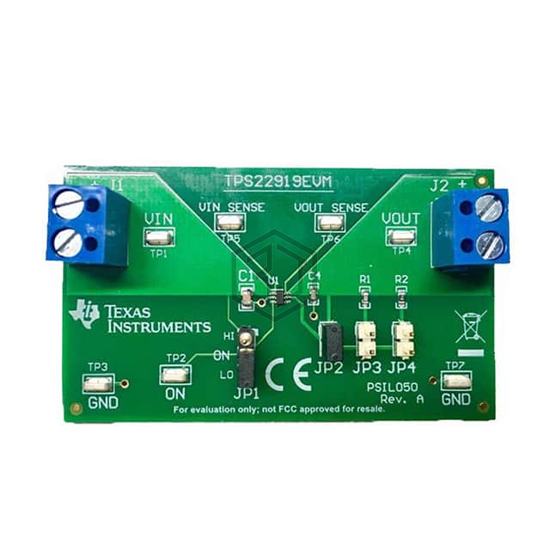 TPS22919EVM - Texas Instruments - Evaluation and Demonstration Boards and Kits