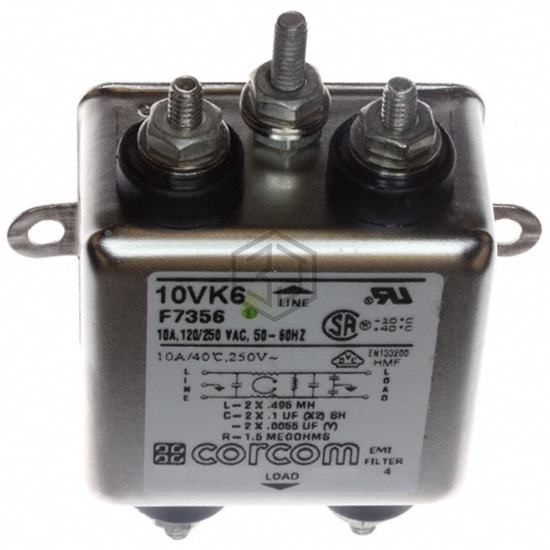 10VK6 - TE Connectivity Corcom Filters - Power Line Filter Modules